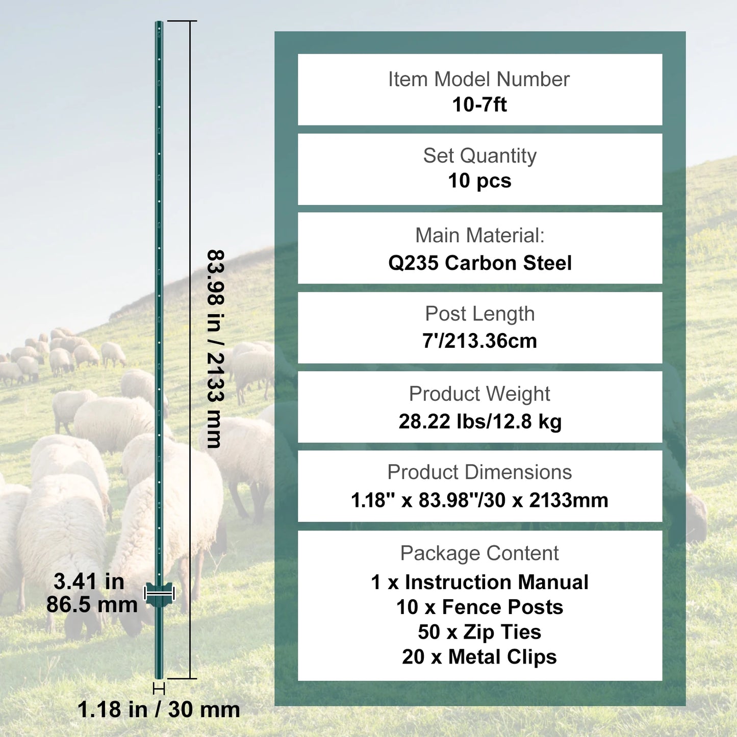 SucceBuy Heavy Duty T-Post Fence Post For Garden And Farm