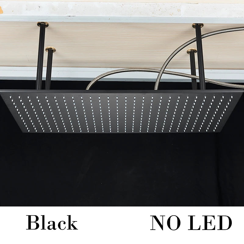 Wanmivezlo Brass LED Rainfall Shower Head Bathroom Accessory