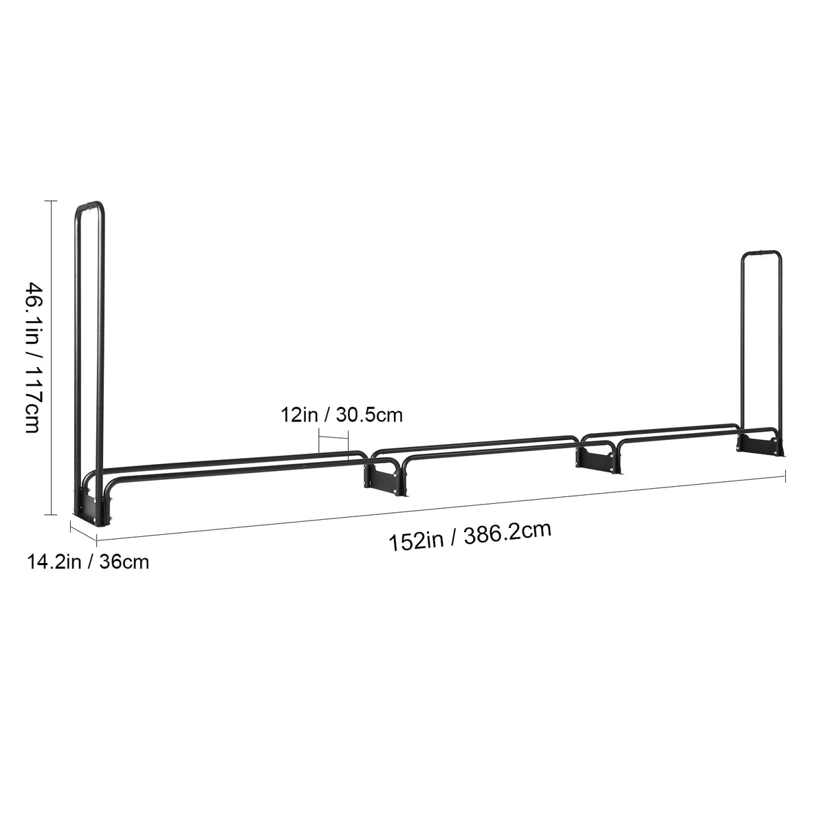 SucceBuy Outdoor Firewood Rack With Heavy Duty Cover