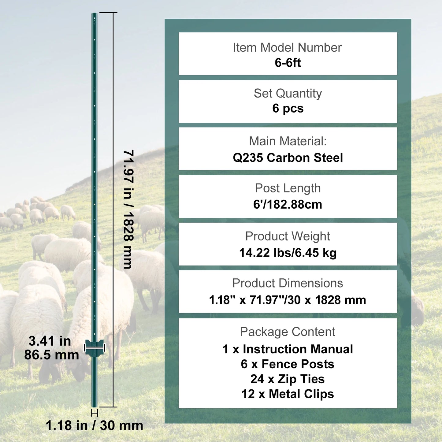 SucceBuy Heavy Duty T-Post Fence Post For Garden And Farm