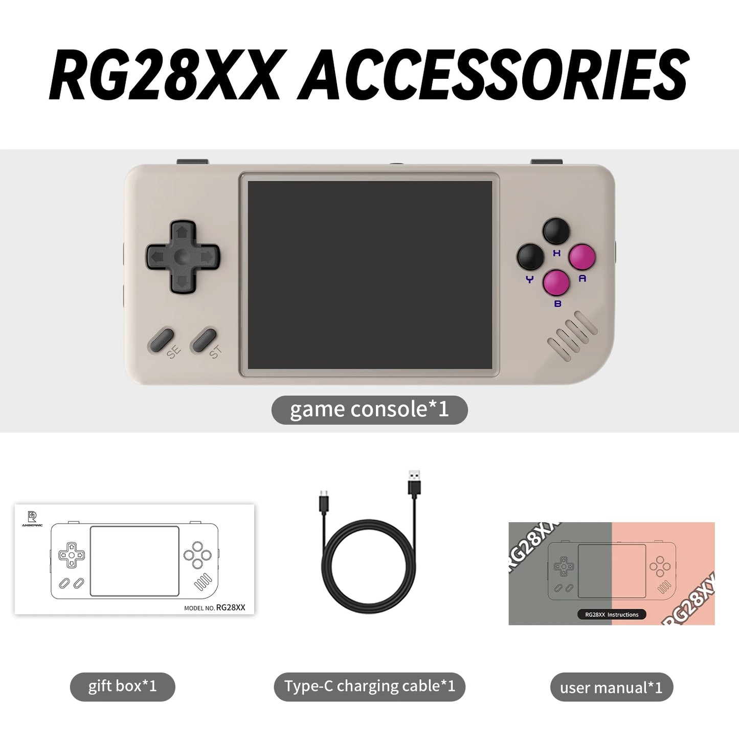 Anbernic RG28XX Mini Handheld Game Console With IPS Screen