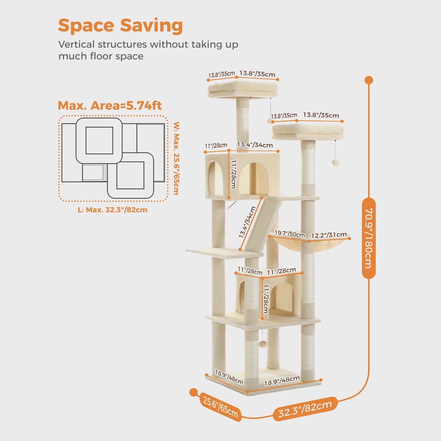 PAWZ Road Large Cat Tree With Five Levels And Perches