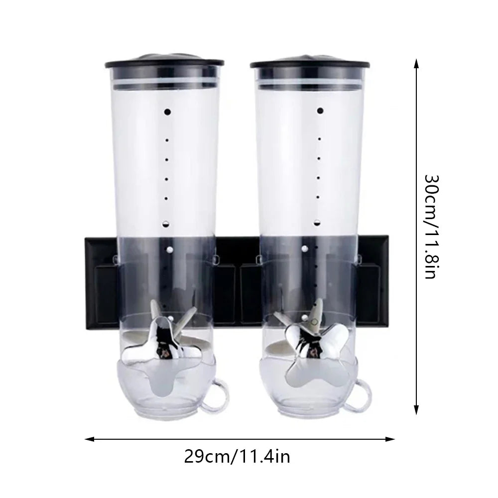 Wall Mount Dual Control Cereal Dispenser For Nuts And Beans