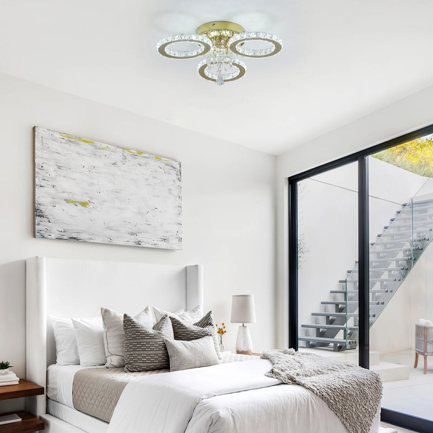 Led Crystal Ceiling Light Chandelier For Living Room