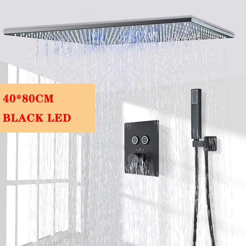 Wanmivezlo Brass LED Rainfall Shower Head Bathroom Accessory
