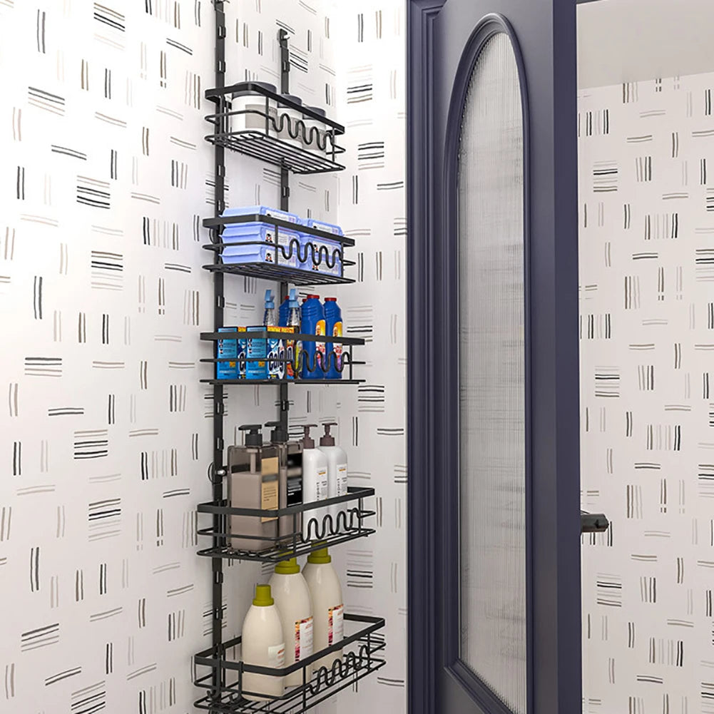 Over The Door Pantry Organizer, Pantry Door Organizer Shelves, Metal Hanging Spice Rack, Multi-Tier Over The Door Organizer