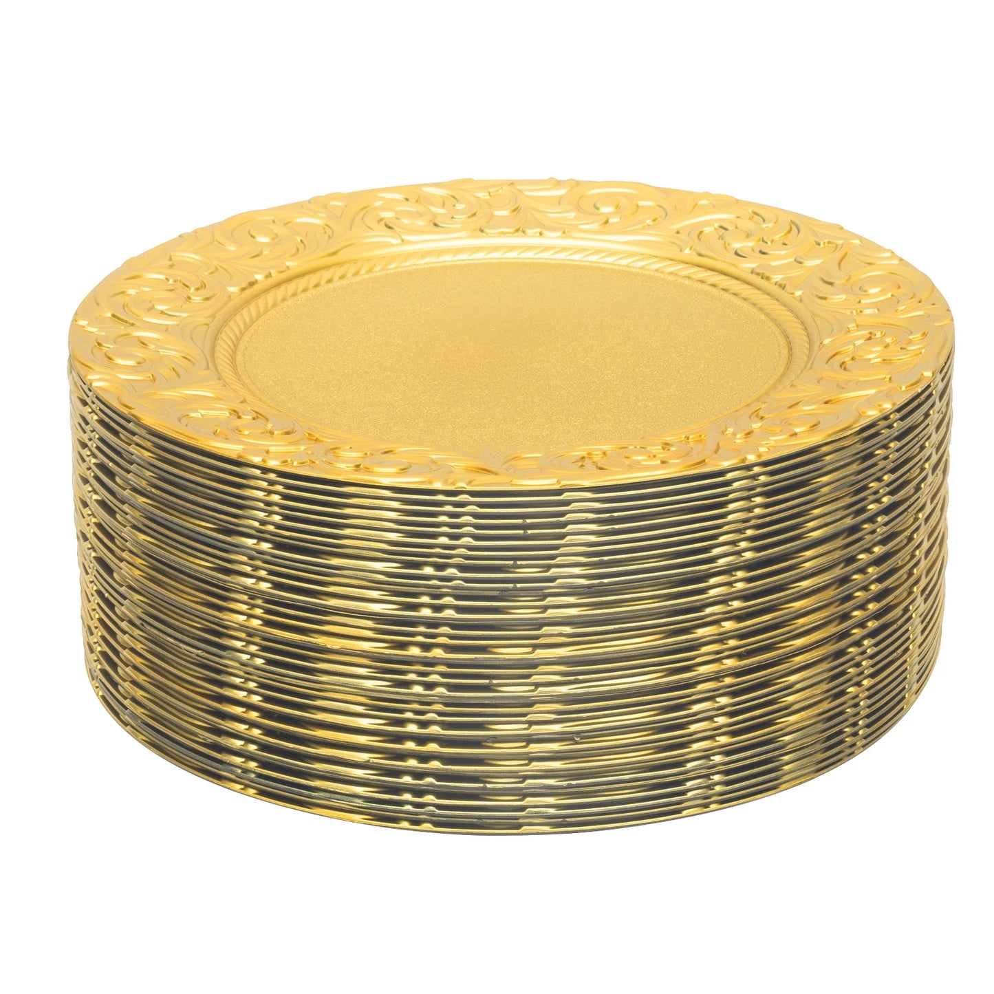 Round Charger Plate Set 100 Pieces Gold Black Silver Green
