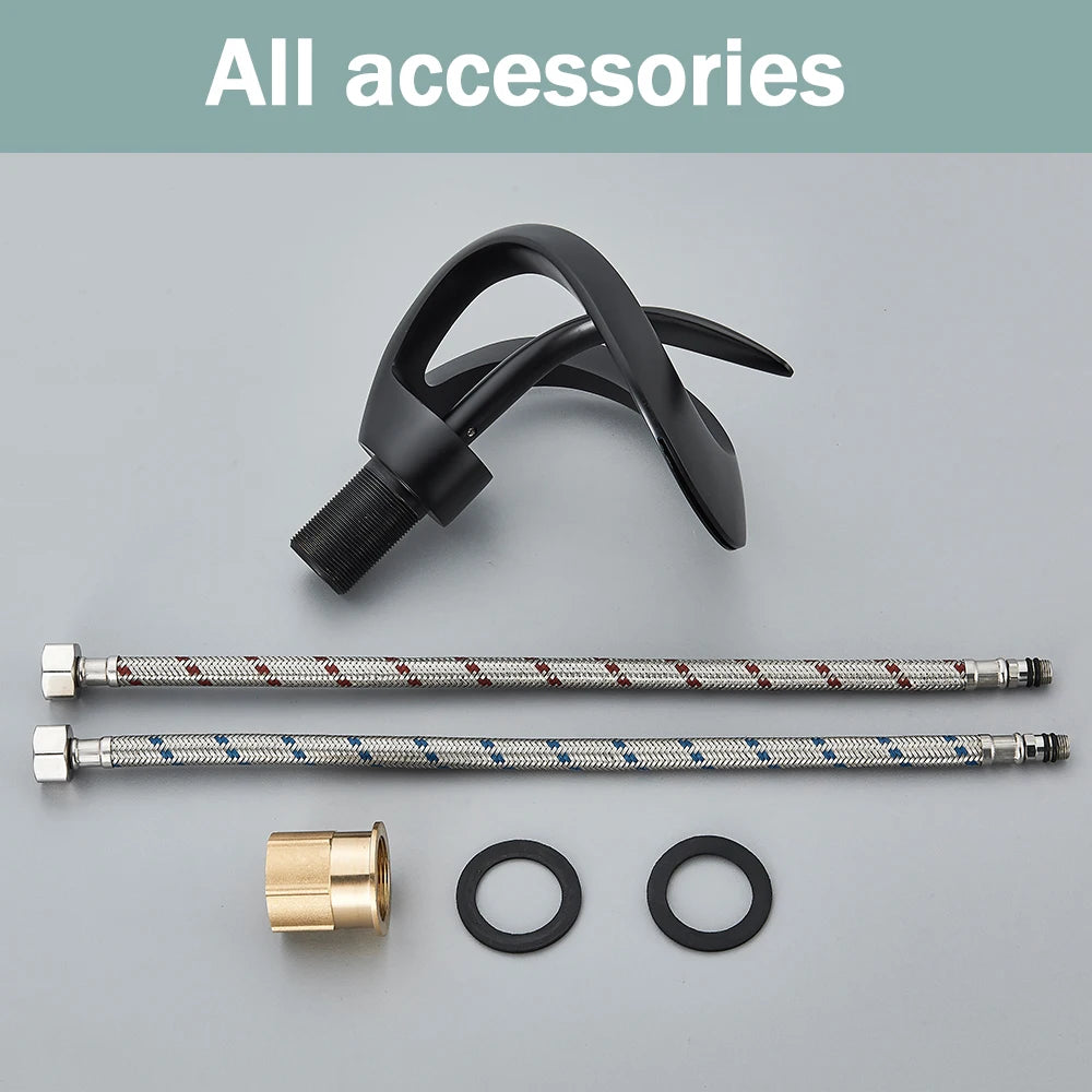 Rozin Luxury Basin Faucet Waterfall Deck Mount Mixer