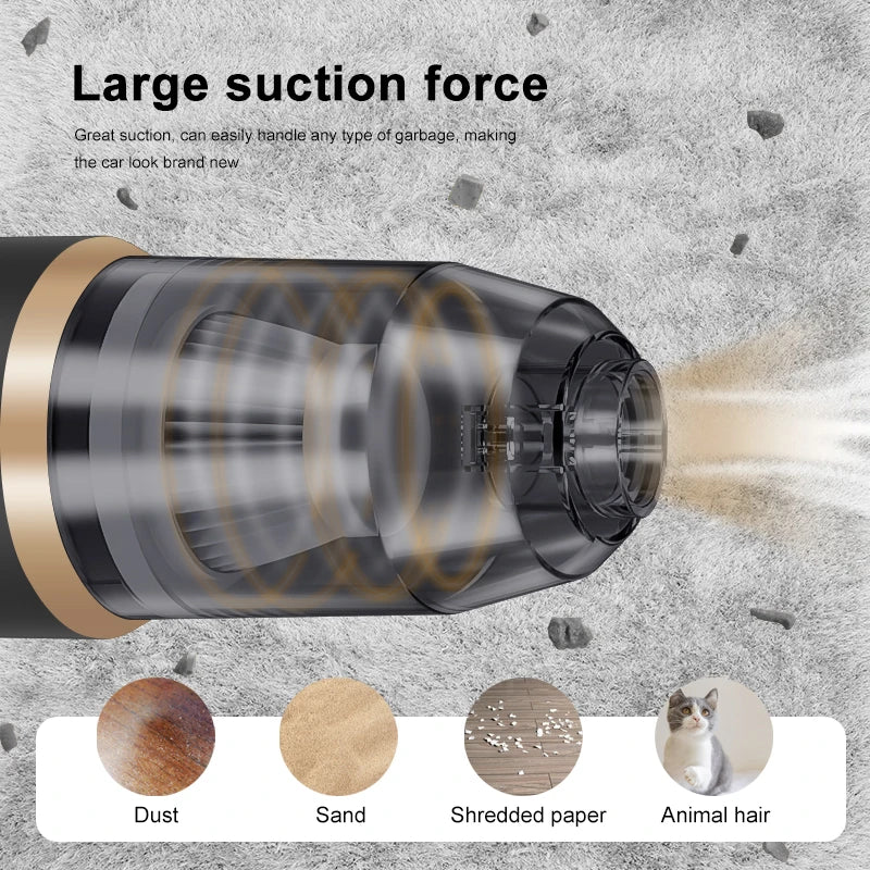 Portable Wireless Car Vacuum Cleaner With HEPA Filter
