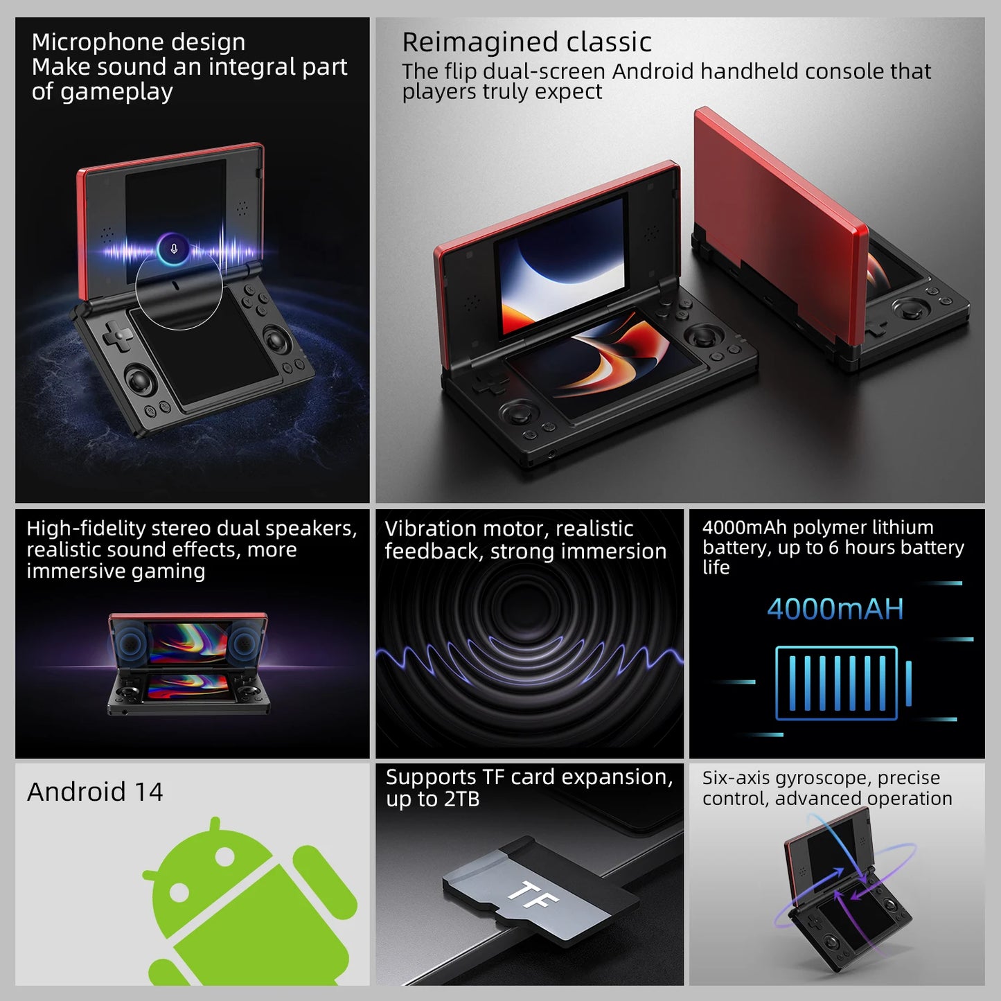 Anbernic RG DS Dual 4.0 IPS Android Handheld Gaming Console