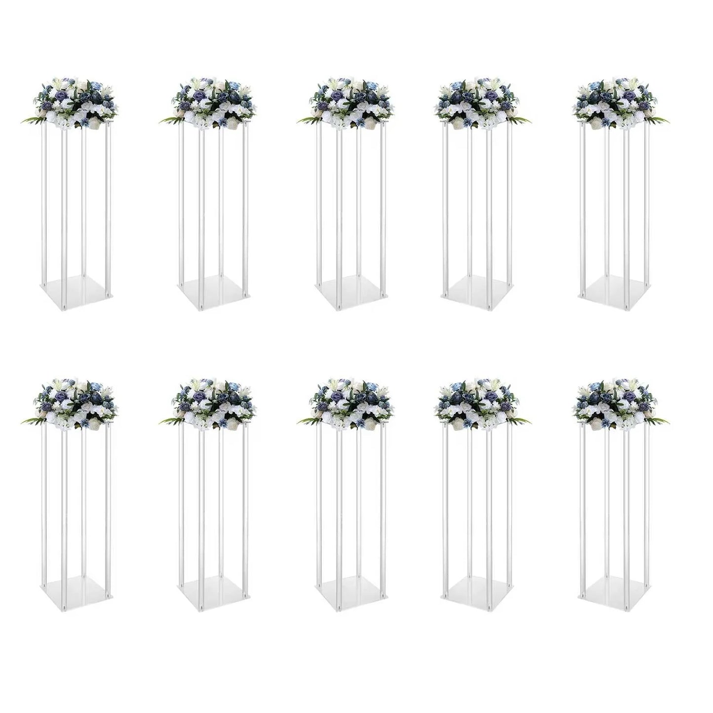 Acrylic Vase Wedding Centerpieces Set 10Pcs Clear Free Standing Stands