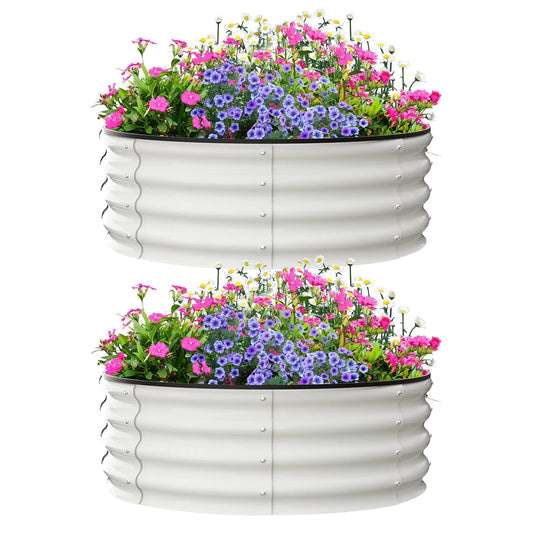 HiMISS Heavy Duty Galvanized Steel Raised Garden Bed 2-Pack Outdoors