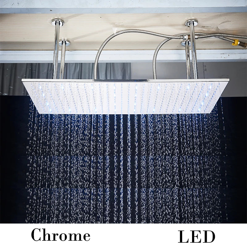 Wanmivezlo Brass LED Rainfall Shower Head Bathroom Accessory