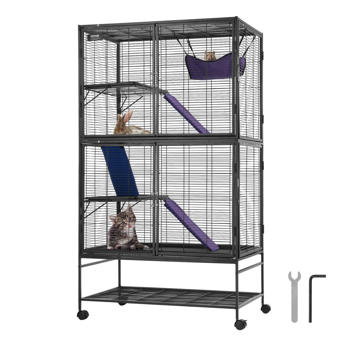 SucceBuy 4 Tier Metal Critter Cage For Small Animals
