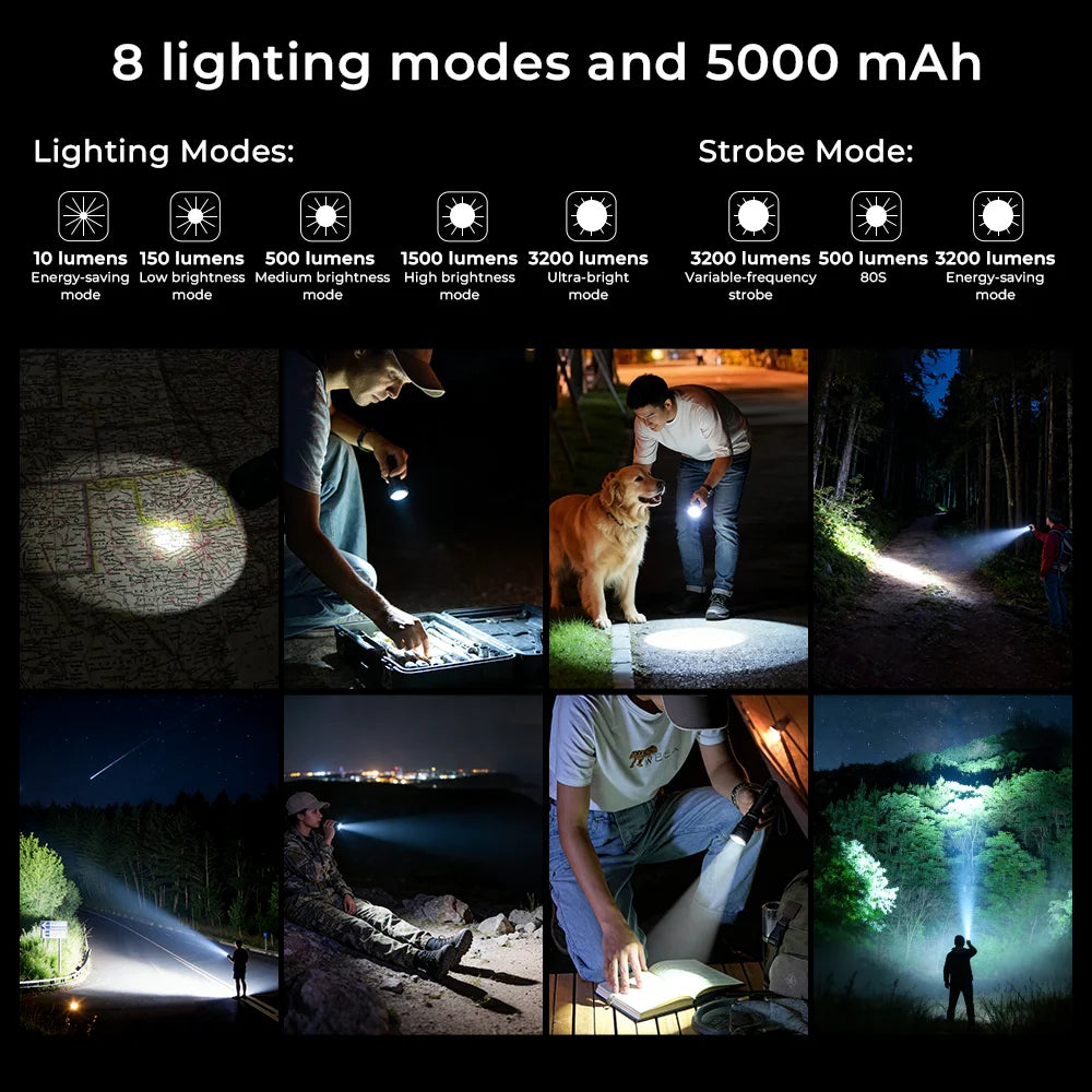 Sofirn SK40 Tactical Flashlight 3200lm LED Waterproof Dual Switch