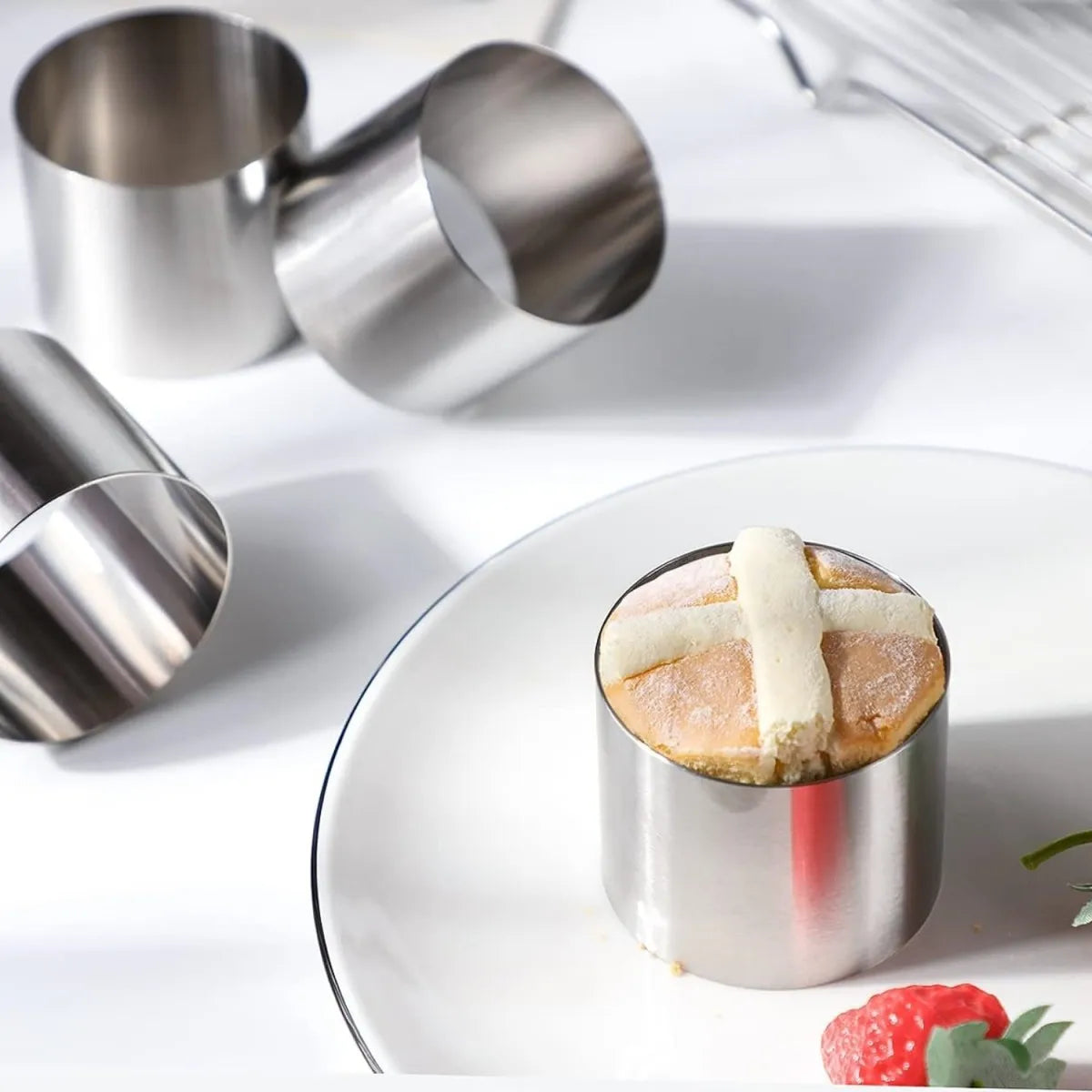 Stainless Steel Round Cake Ring Molds Set For Baking Cakes
