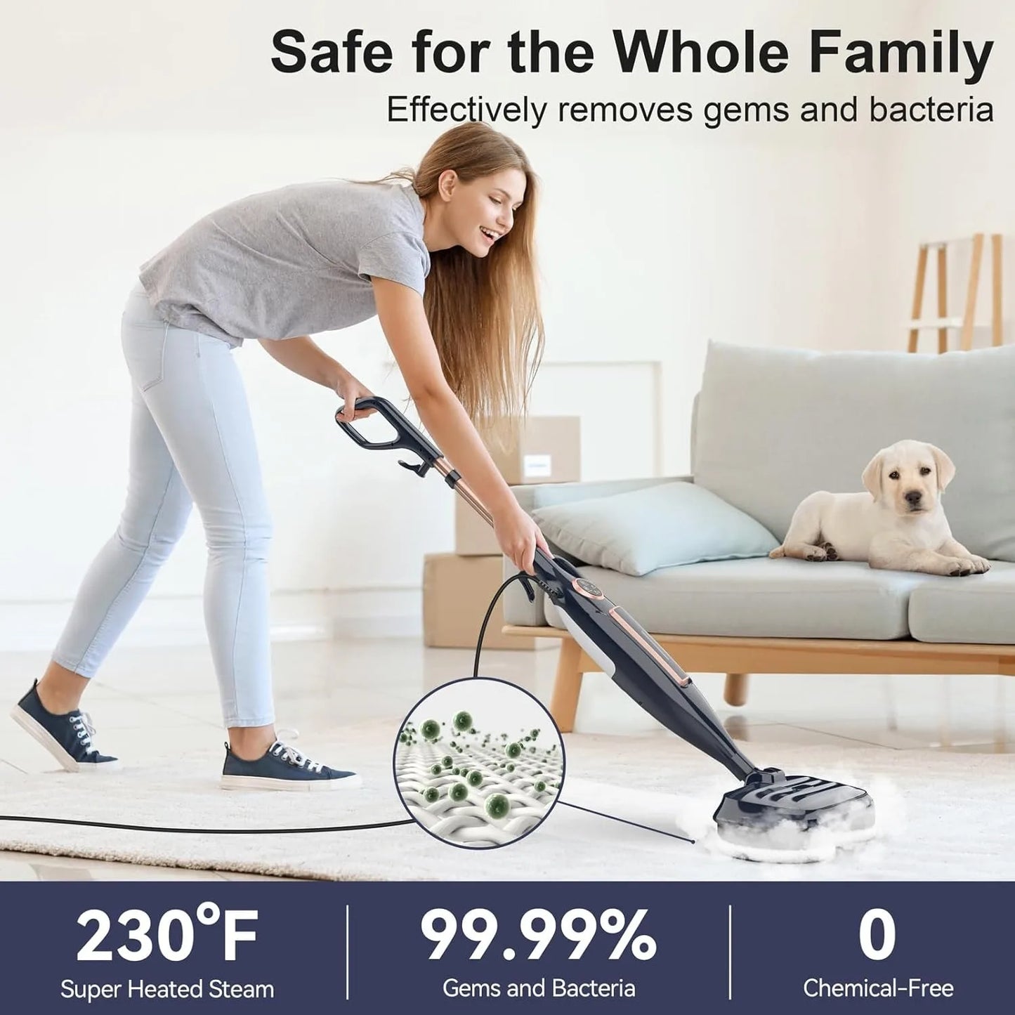 INSE VM6 Scrubbing Steam Mop 10 In 1 1300W Powerful Cleaner