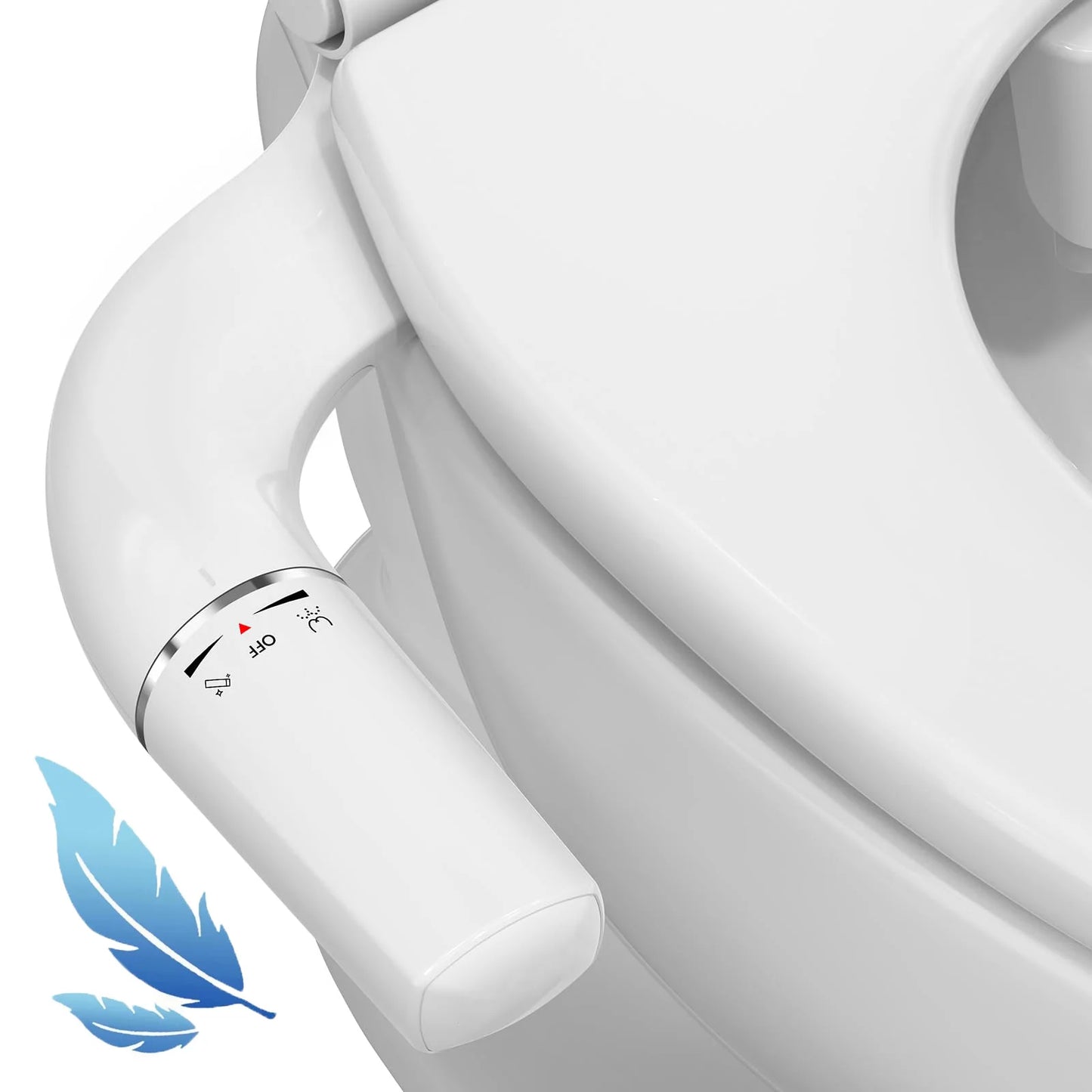 Ultra-Slim Bidet Attachment With Dual Nozzles For Toilet Self-Cleaning