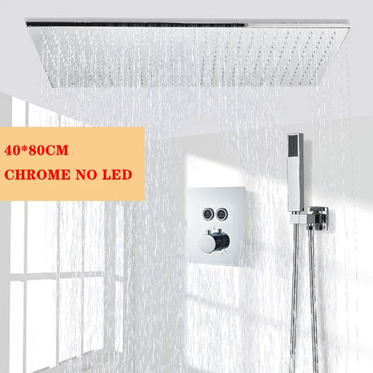 Wanmivezlo Brass LED Rainfall Shower Head Bathroom Accessory