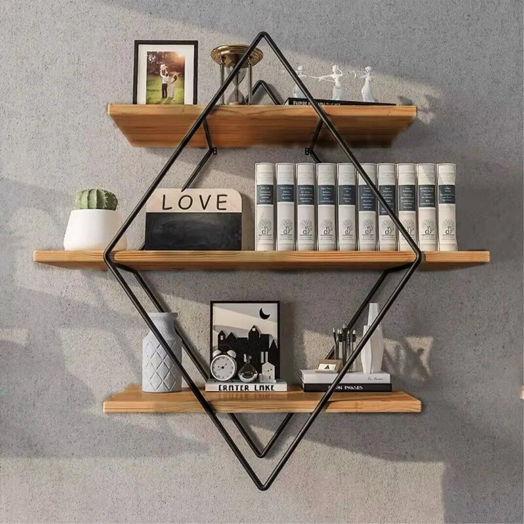 Wall Mounted Rustic Floating Shelves Decorative Wooden Kitchen Wall Display Shelf