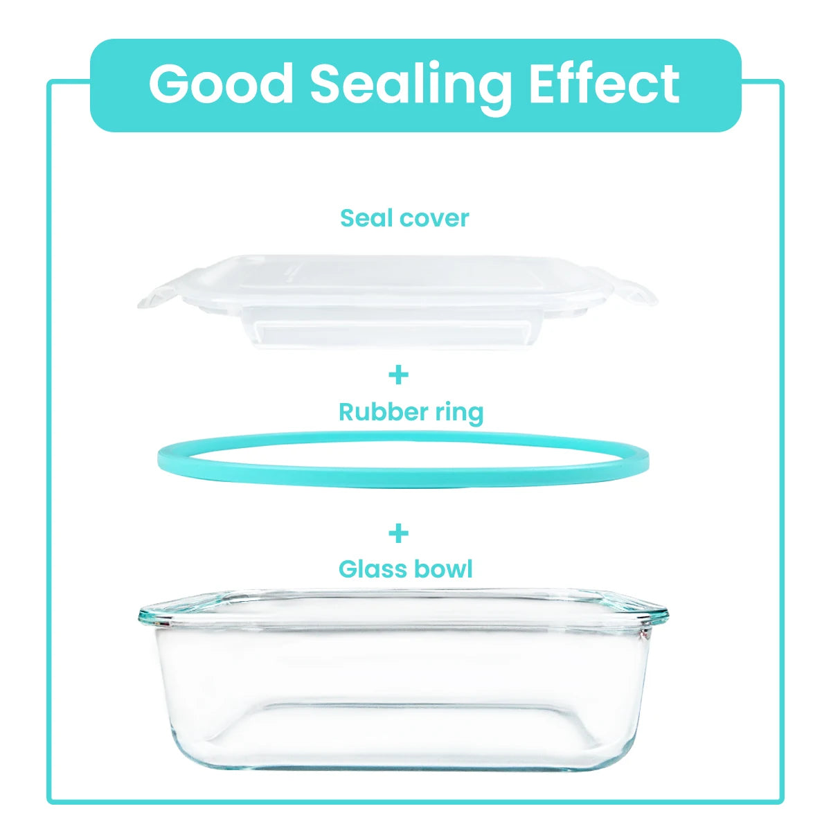 Glass Food Storage Containers Set 8 Pieces Leakproof Airtight Microwave Safe