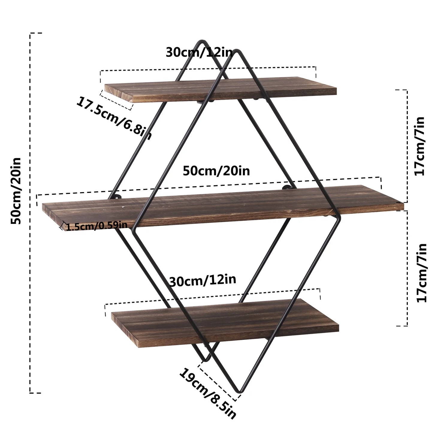 Wall Mounted Rustic Floating Shelves Decorative Wooden Kitchen Wall Display Shelf