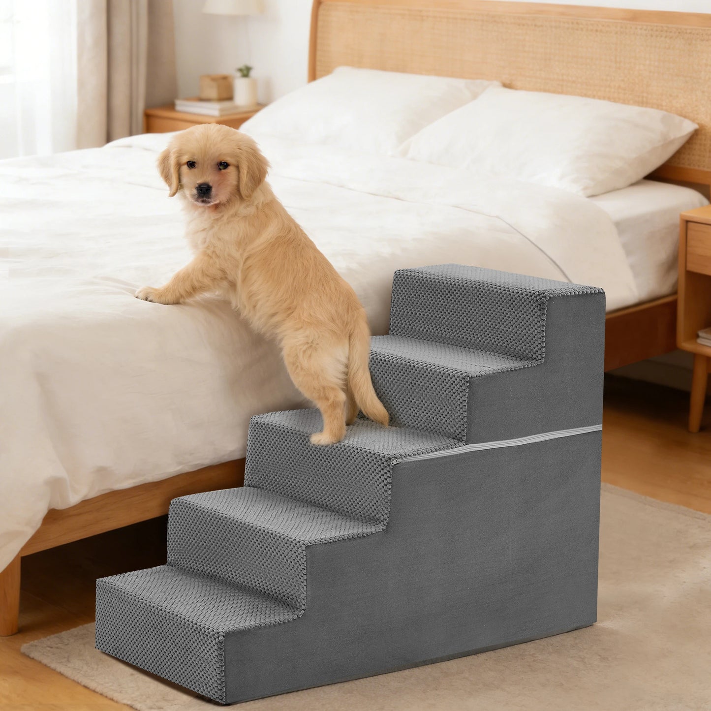 Right Angled Foam Dog Stairs For Small Dogs Indoor Ramp