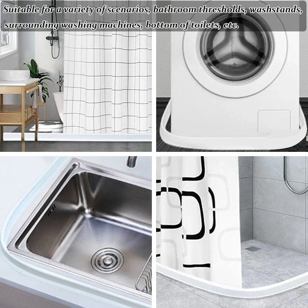 Silicone Water Stopper Self-Adhesive Shower Dam Barrier