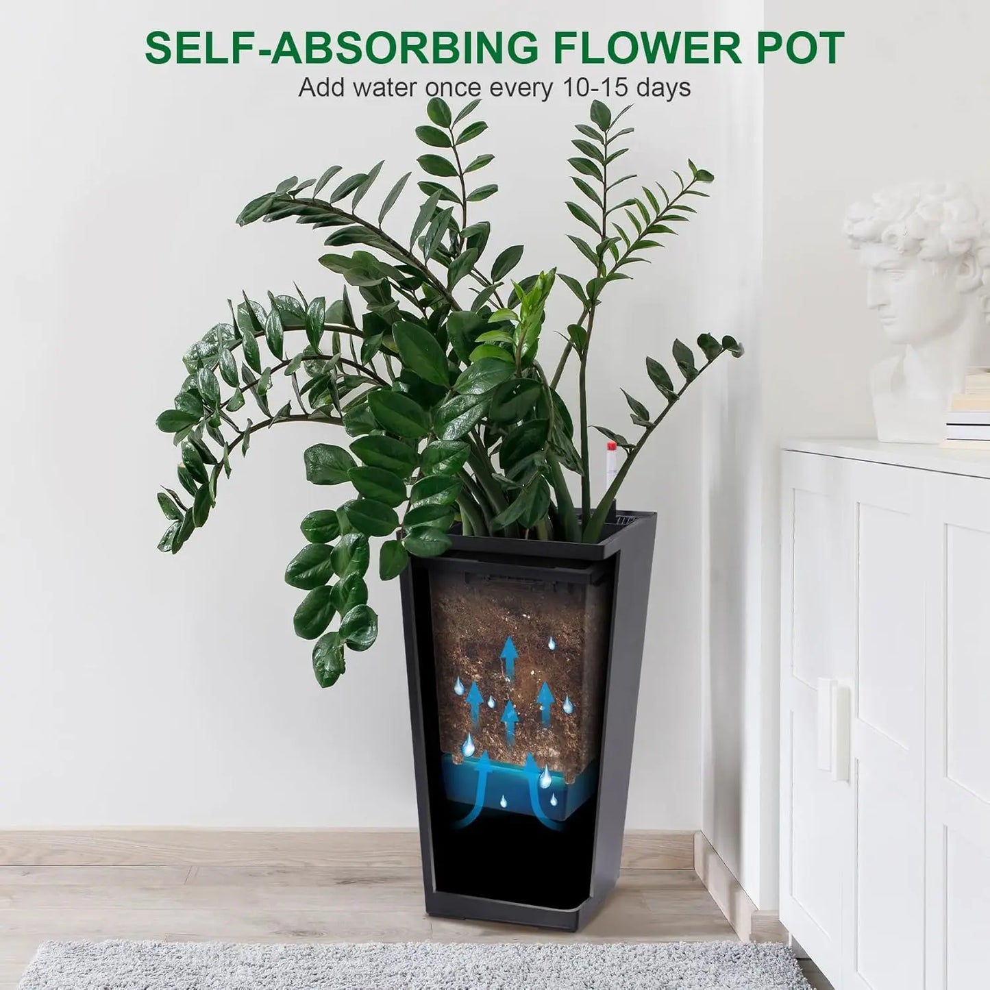 HobbyLane Tall Indoor Outdoor Planter With Shelf Insert