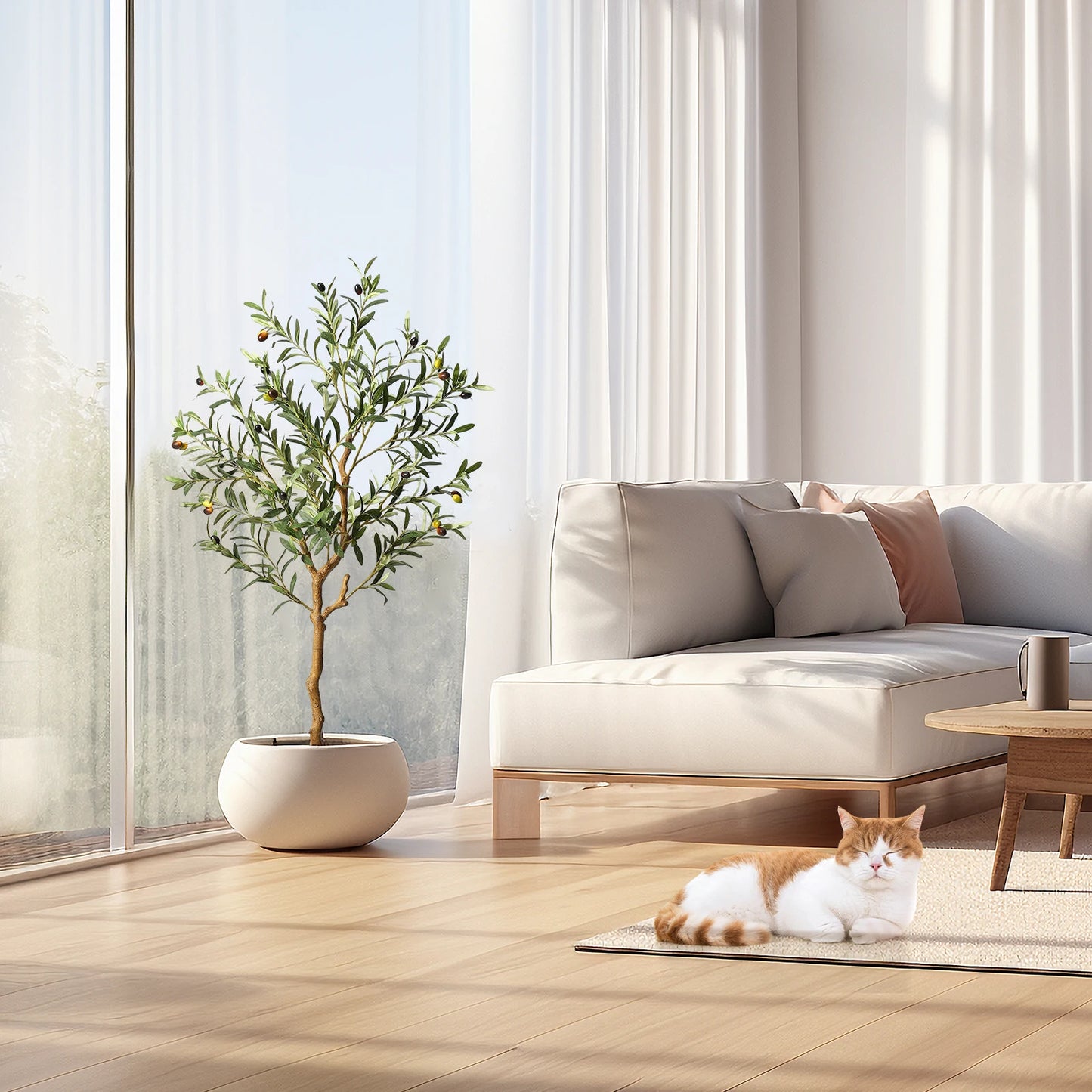 HiMISS Artificial Olive Tree Realistic Floor Plant For Home Decor