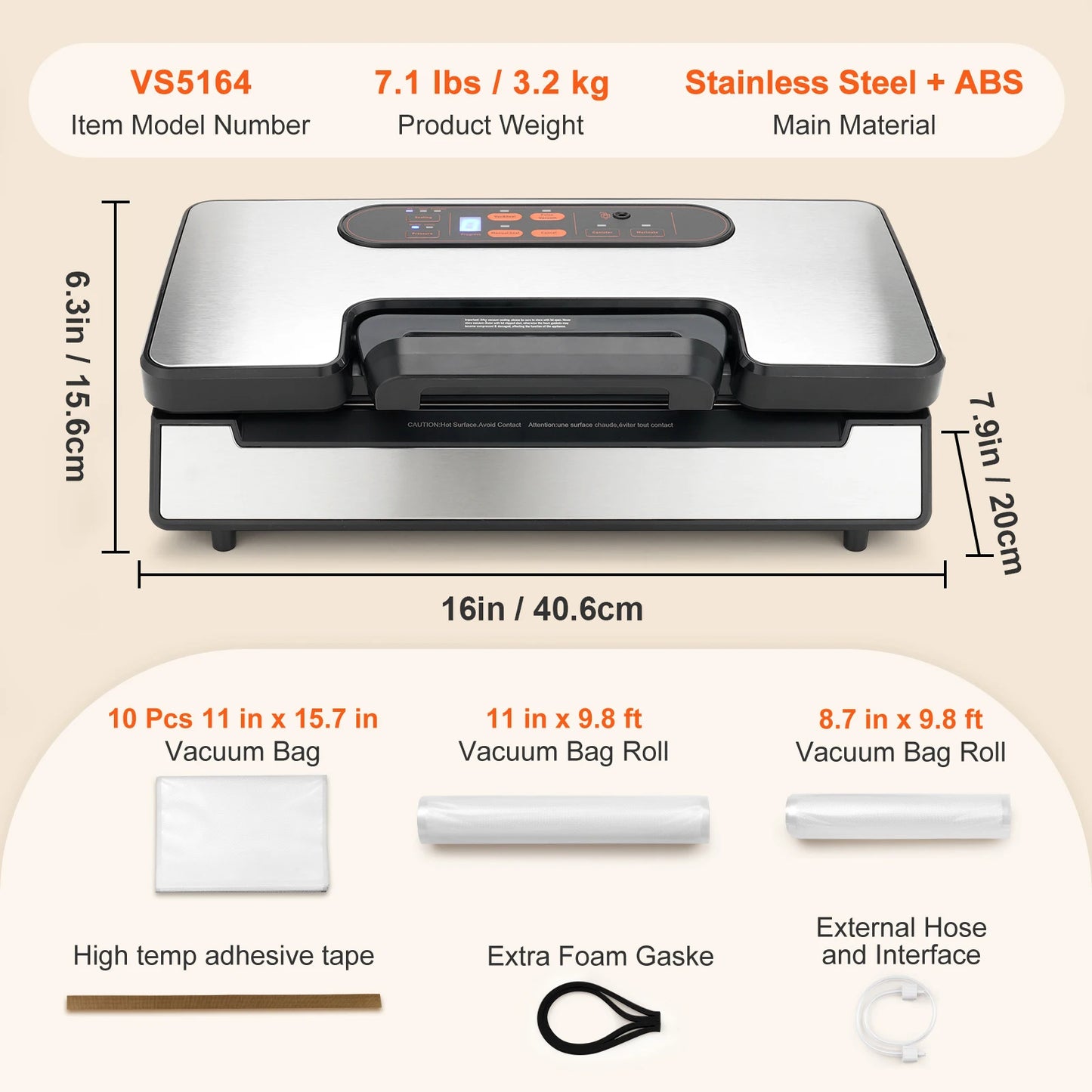 SucceBuy 90Kpa 130W Vacuum Sealer for Household Food Packaging
