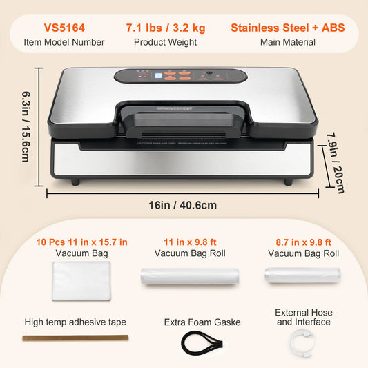 SucceBuy 90Kpa 130W Vacuum Sealer for Household Food Packaging