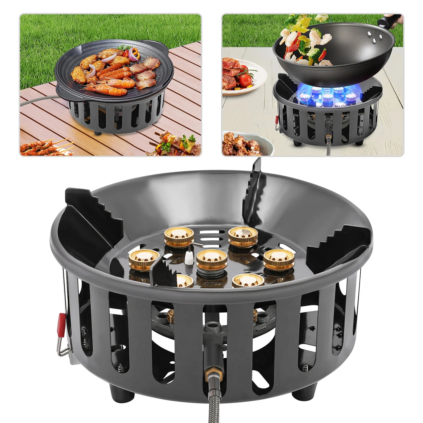 Camping Stove 21000W Windproof Portable Gas Burner With Ignition