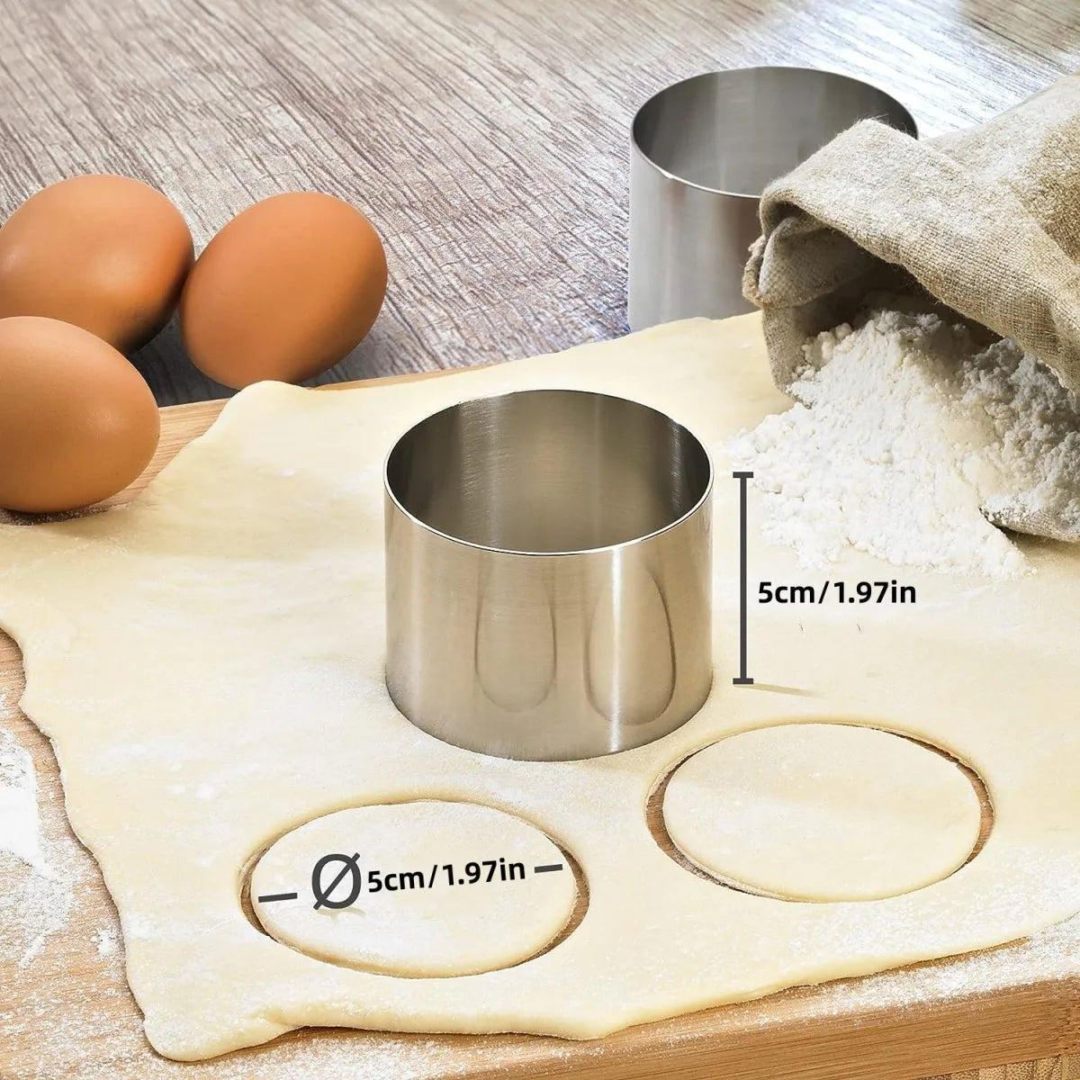 Stainless Steel Round Cake Ring Molds Set For Baking Cakes