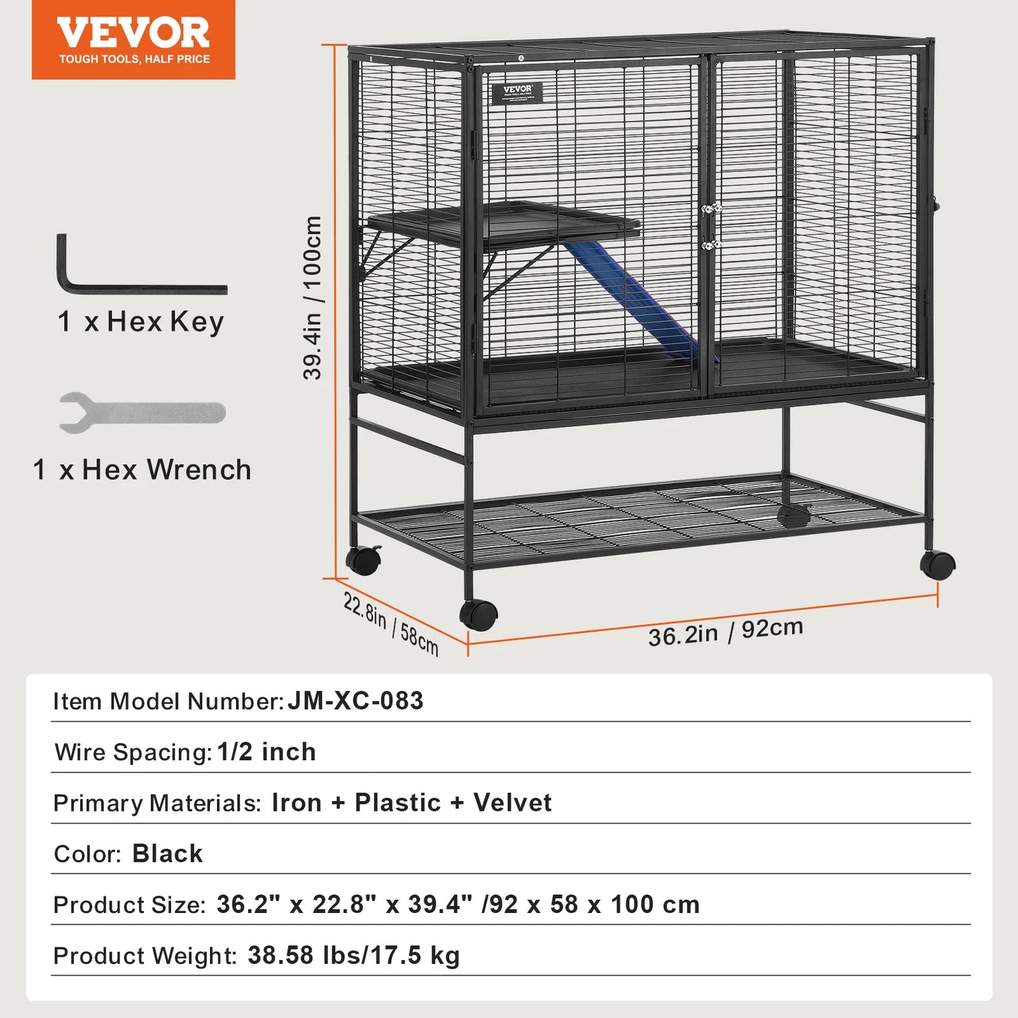 SucceBuy 4 Tier Metal Critter Cage For Small Animals