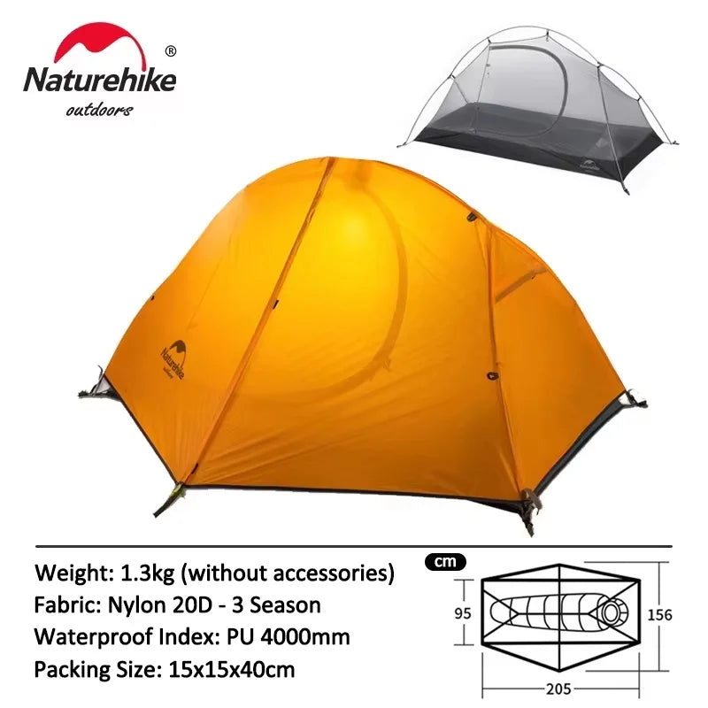 Naturehike One Person Ultralight Backpacking Tent For Outdoors