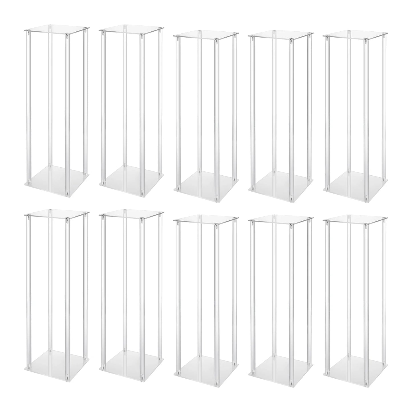 Acrylic Vase Wedding Centerpieces Set 10Pcs Clear Free Standing Stands