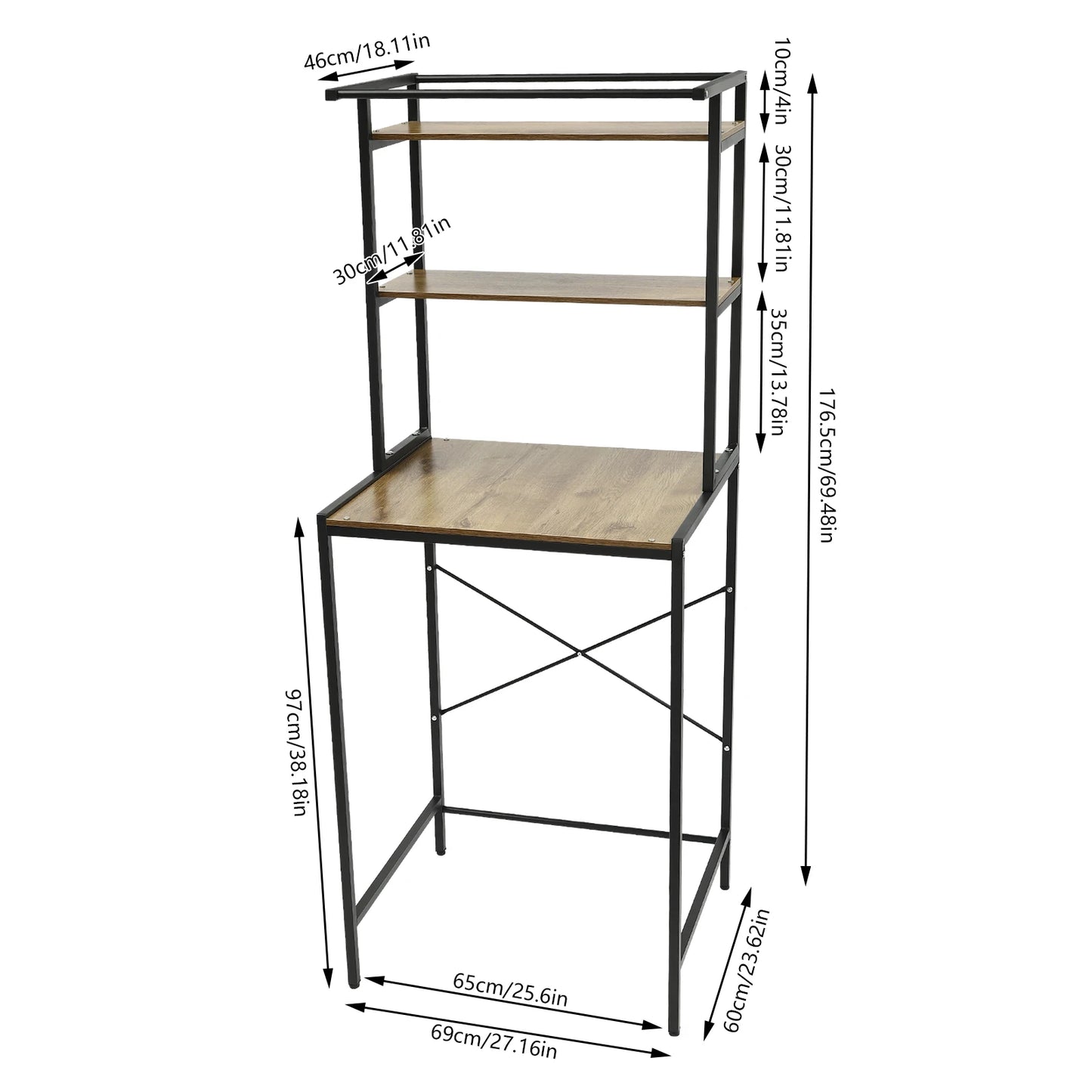 Triple Tier Washer And Dryer Storage Shelf Over Washing Machine