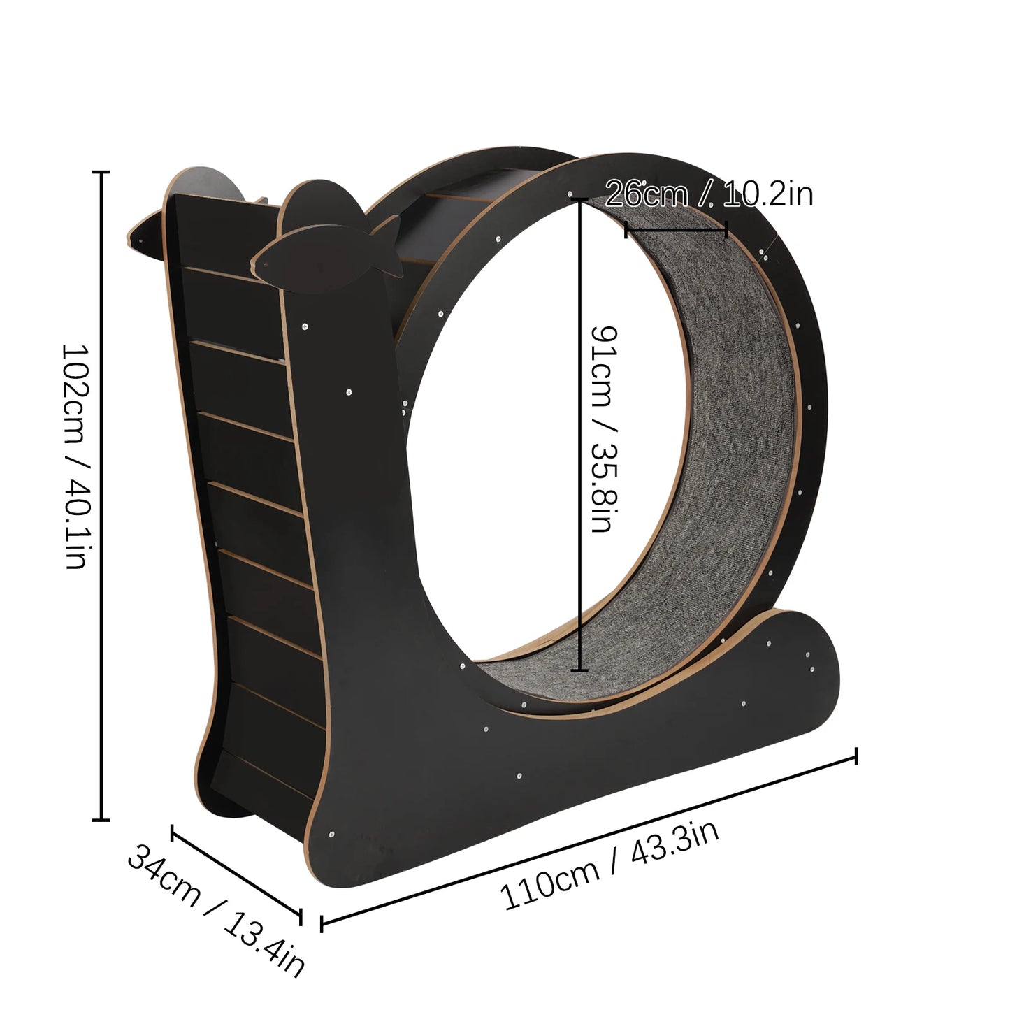 Cat Exercise Wheel Runway Treadmill For Cats With Carpeted Runway