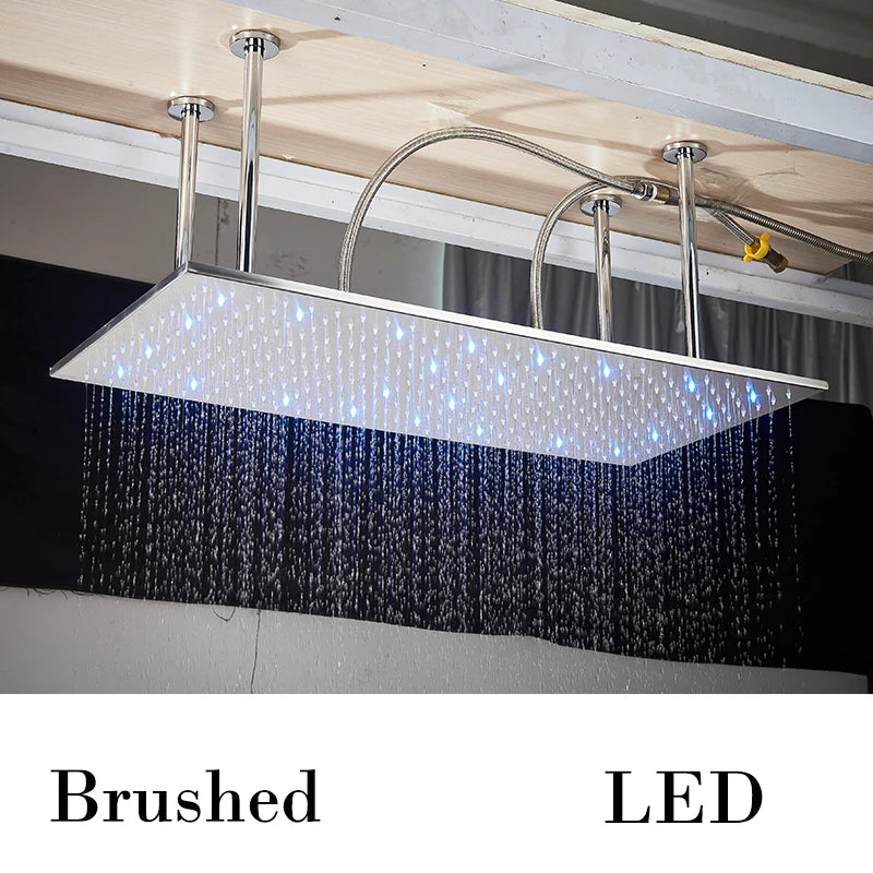 Wanmivezlo Brass LED Rainfall Shower Head Bathroom Accessory