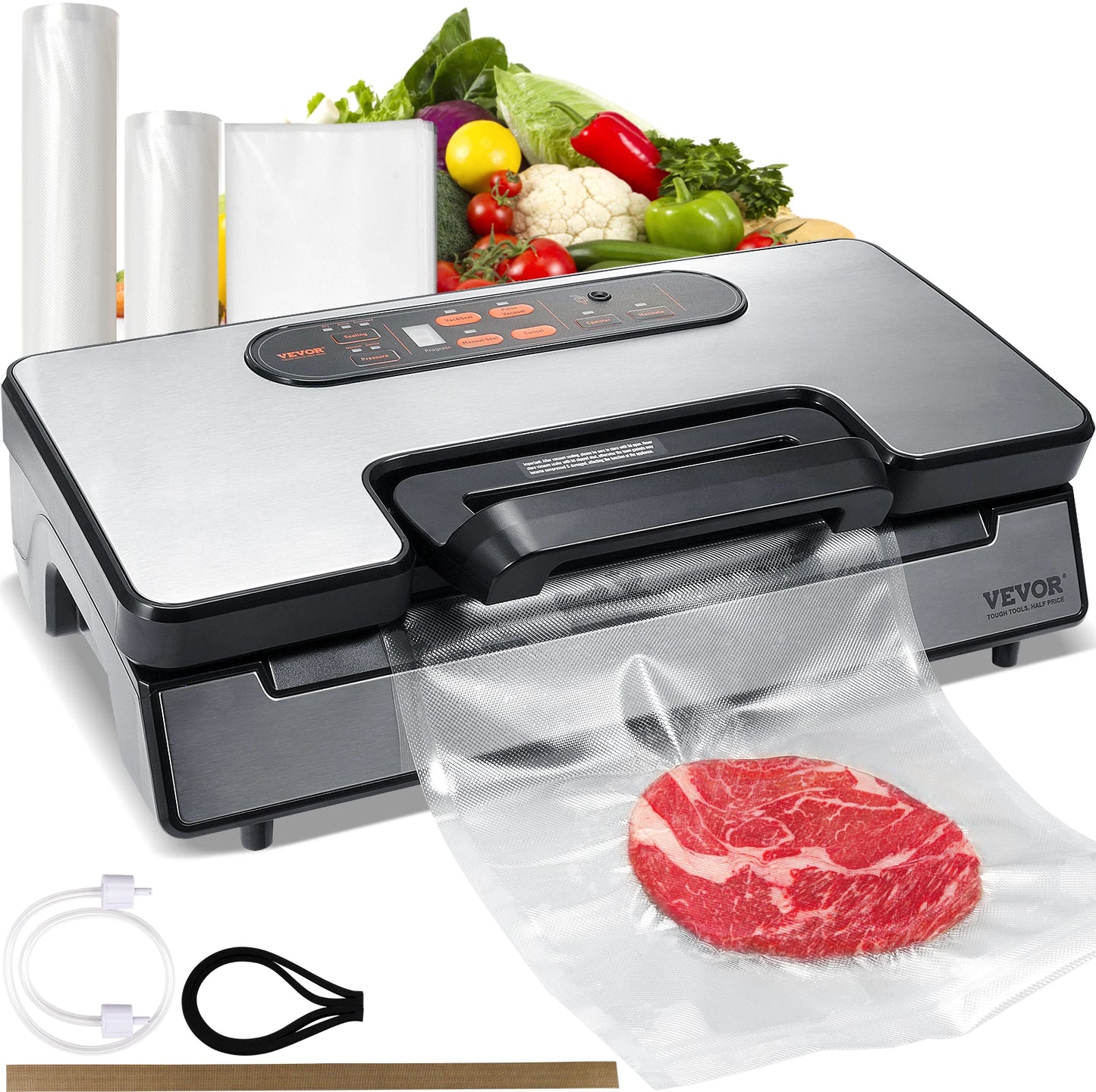 SucceBuy Vacuum Sealer 130W 90KPa With Free Vacuum Bags