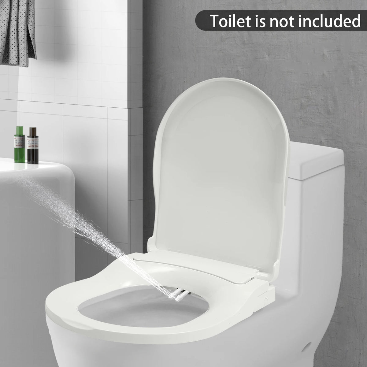 Non Electric Bidet Toilet Seat With Dual Nozzles Elongated Toilets