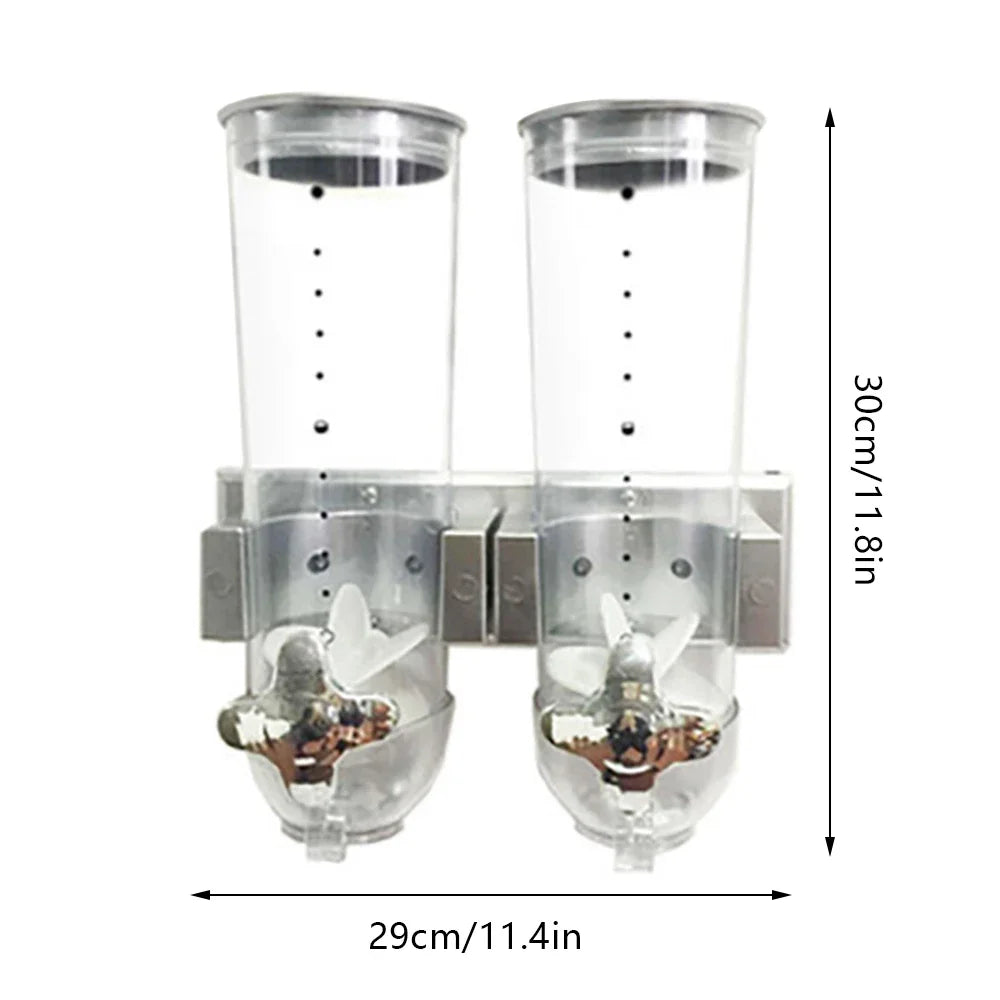 Wall Mount Dual Control Cereal Dispenser For Nuts And Beans
