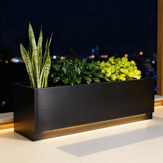 HiMISS LED Metal Planter Box With Light Strips Controller