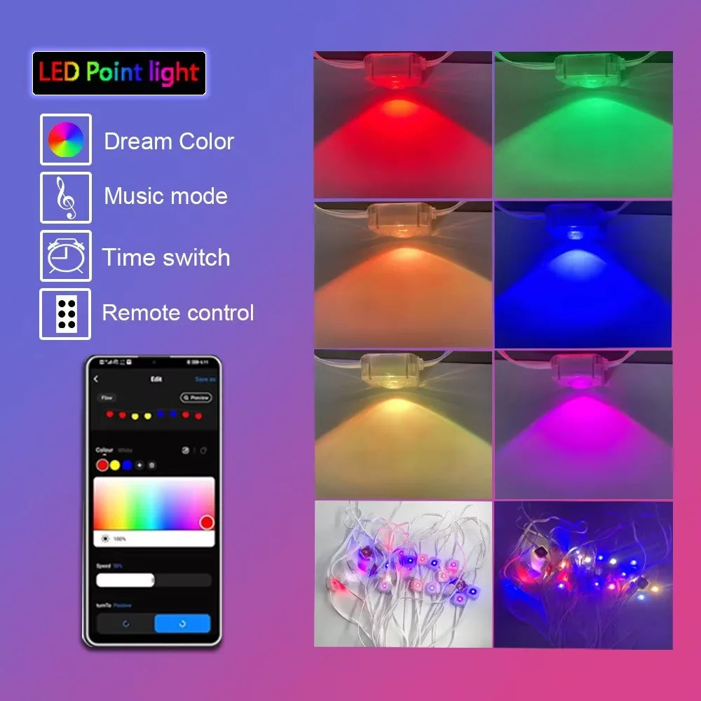 MIMIRGB Outdoor Weatherproof RGB LED Decorative String Lights
