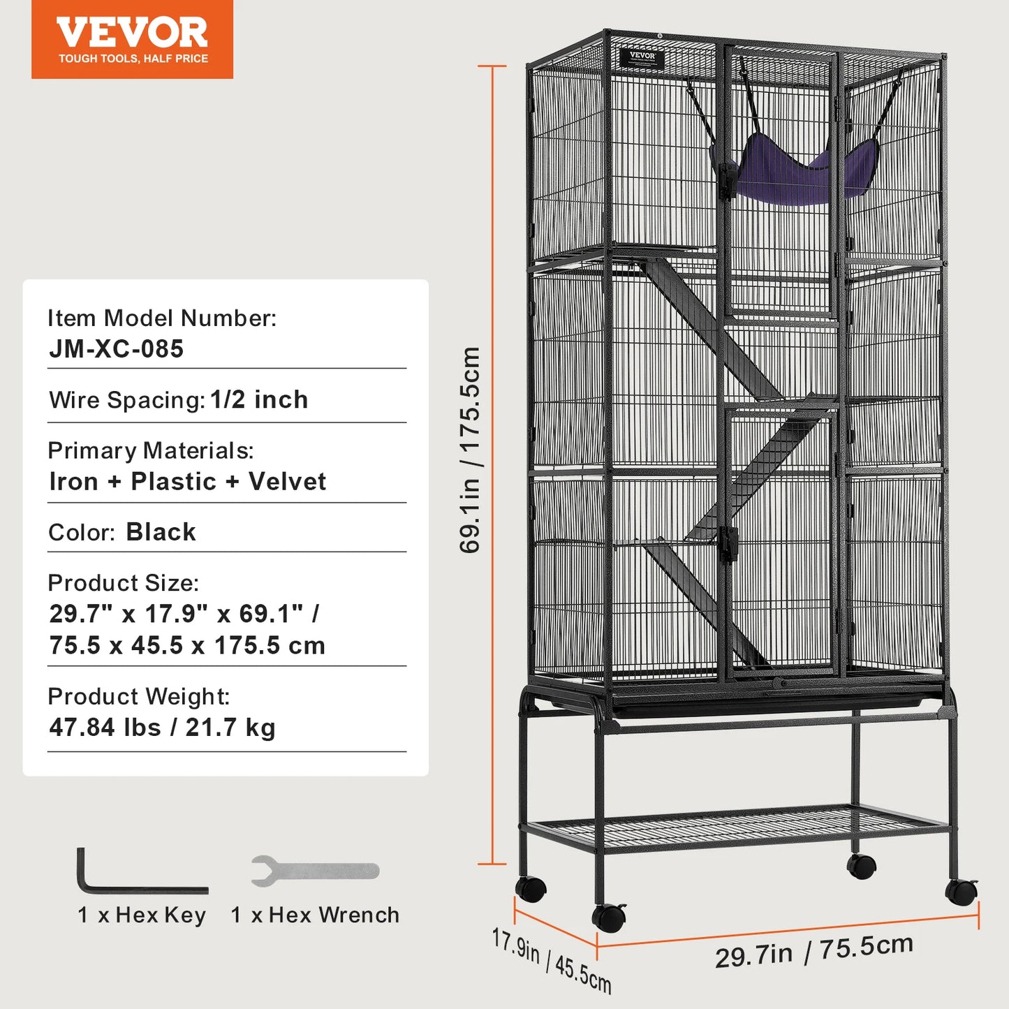 SucceBuy 4 Tier Metal Critter Cage For Small Animals
