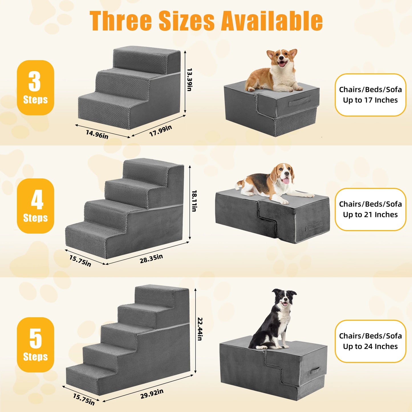 Right Angled Foam Dog Stairs For Small Dogs Indoor Ramp