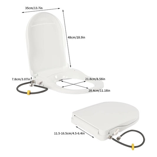 Non Electric Bidet Toilet Seat With Dual Nozzles Elongated Toilets