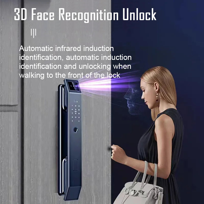 YKESDL 3D Face Recognition Smart Door Lock With Camera