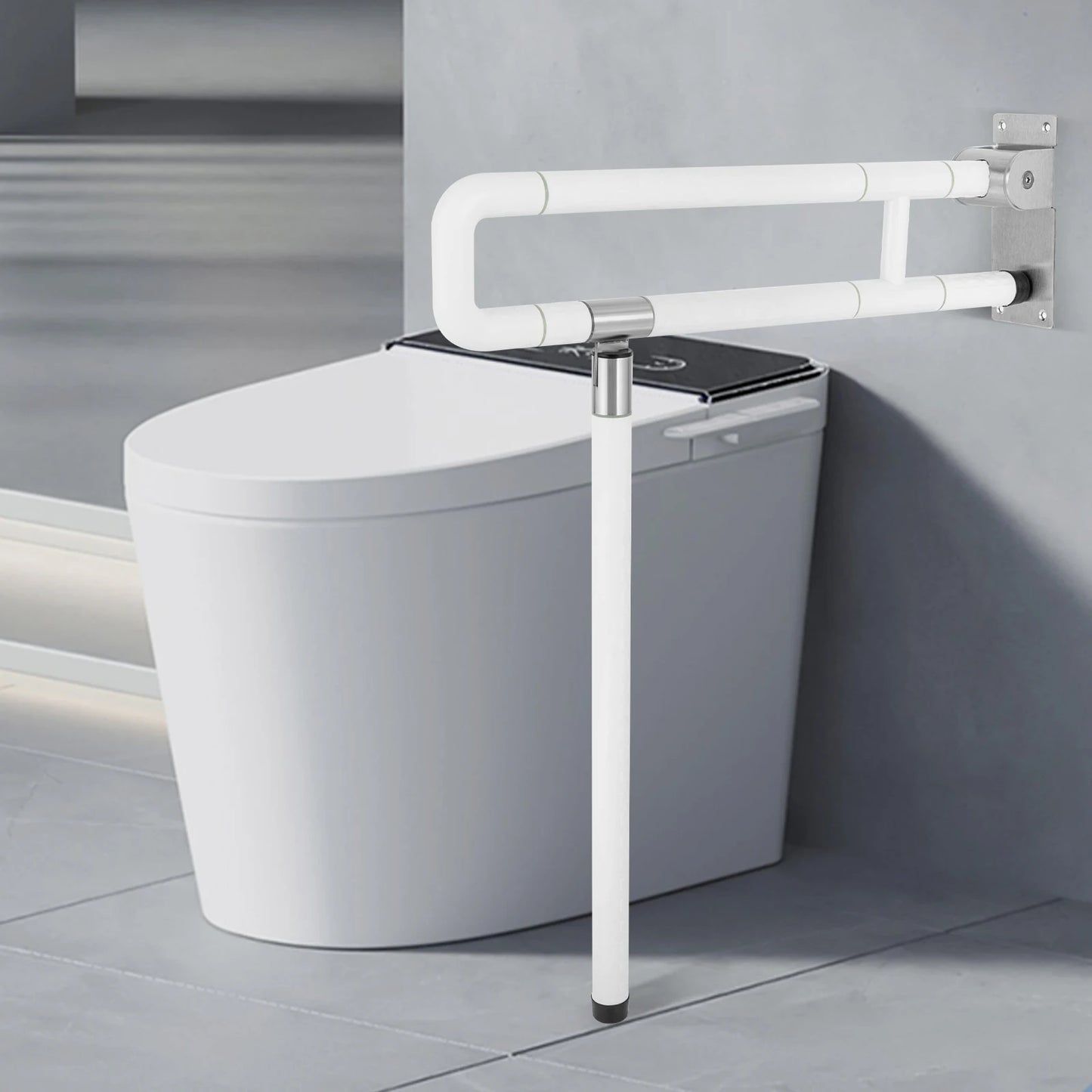 Toilet Grab Bar Foldable Drop Down Rails Non Slip Seat Support
